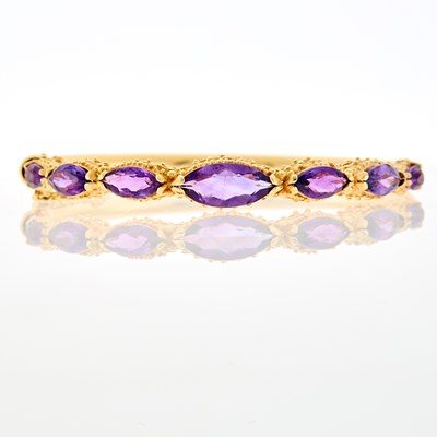 Lot 143 - Gold and Amethyst Bangle Bracelet