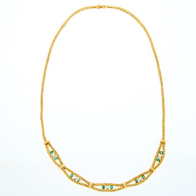 Lot 140 - Gold, Emerald and Diamond Swag Necklace