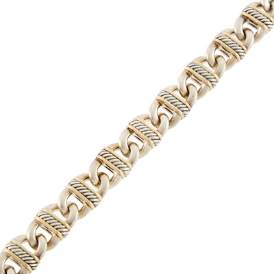 Lot 1207 - David Yurman Sterling Silver and Gold Link Bracelet