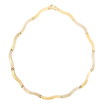 Lot 166 - Two-Color Gold Link Necklace