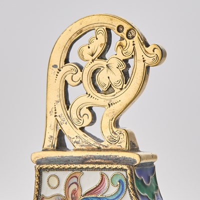 Lot 51 - Russian Silver-Gilt and Cloisonné Enamel Two-Handled Bowl