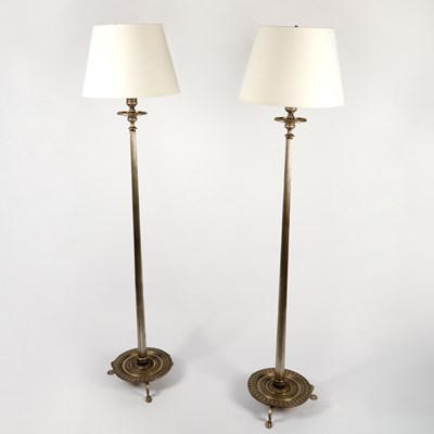 Lot 294 - Pair of Michael Smith/Jasper “Carlyle” Metal Floor Lamps