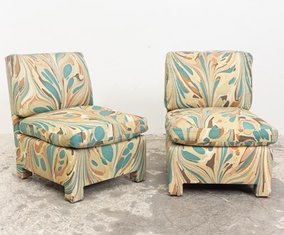 Lot 98 - Pair of Upholstered Slipper Chairs