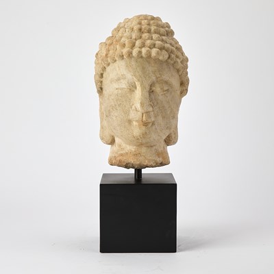 Lot 167 - Chinese Carved Marble Head of Buddha