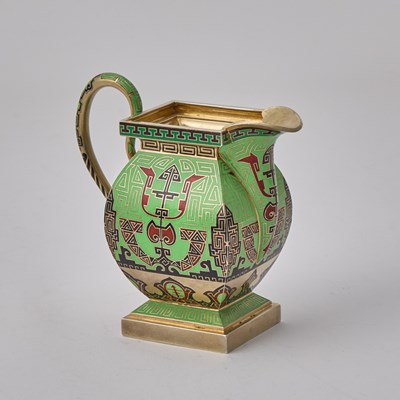 Lot 65 - Rare Russian Silver-Gilt and Champlevé Enamel Tea and Coffee Service