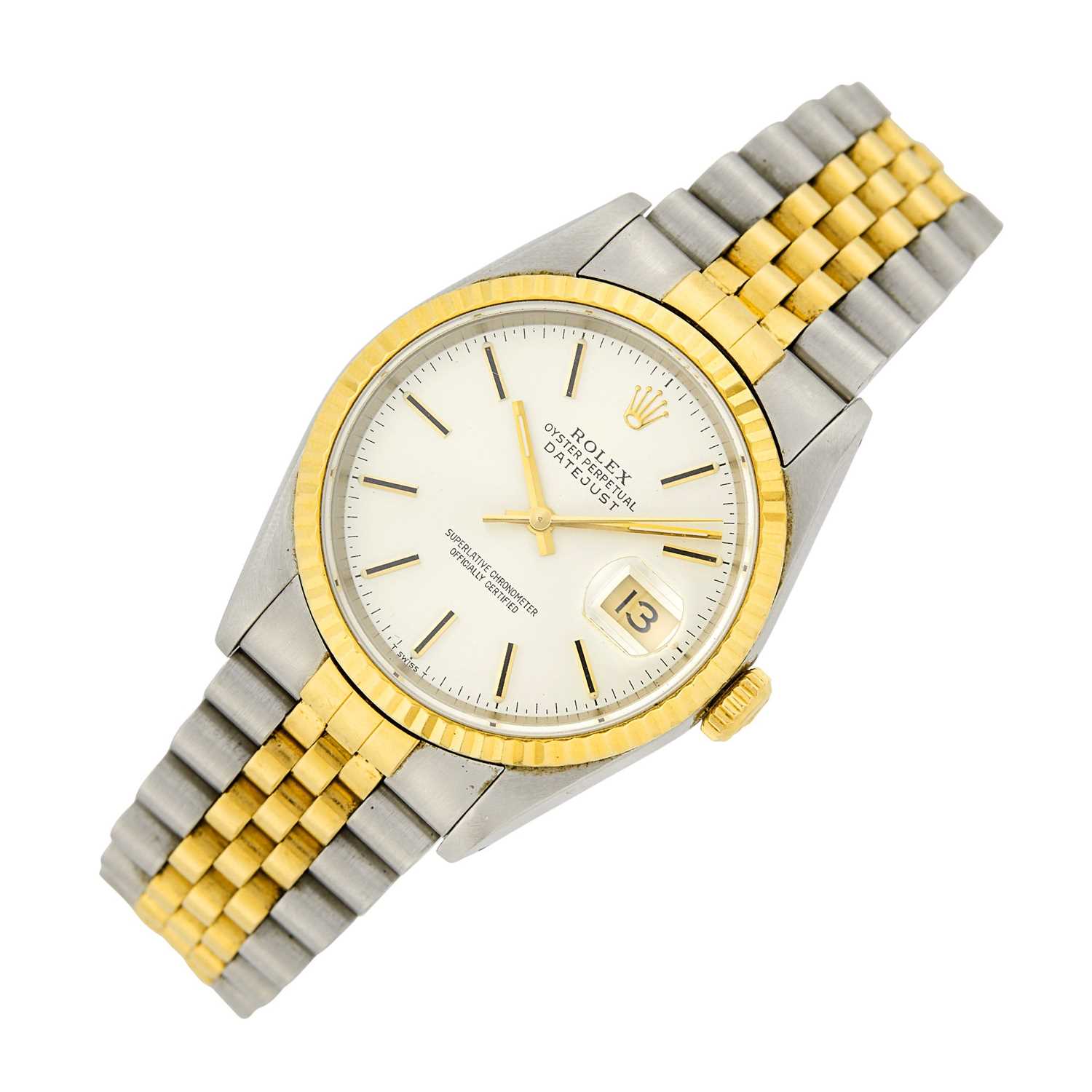 Lot 95 - Rolex Gentleman's Stainless Steel and Gold 'Datejust' Wristwatch, Ref. 16233