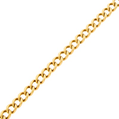 Lot 1092 - Gold Curb Link Bracelet
