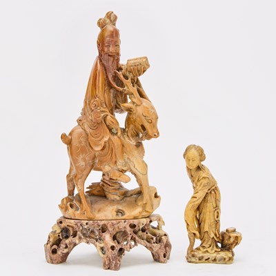 Lot 97 - Two Chinese Soapstone Figural Carvings