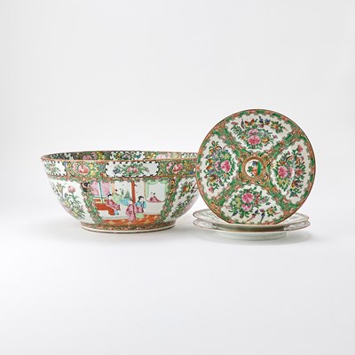 Lot 194 - Group of Chinese Export Rose Medallion Porcelain Articles