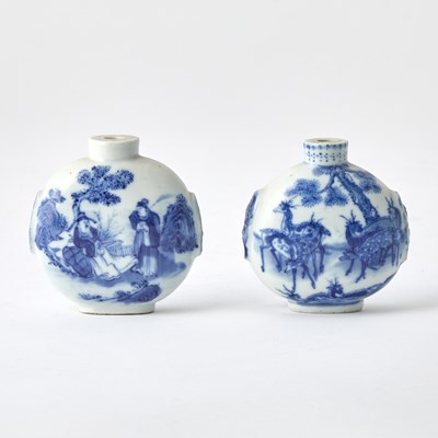 Lot 67 - A Large Pair of Chinese Blue and White Porcelain Snuff Bottles