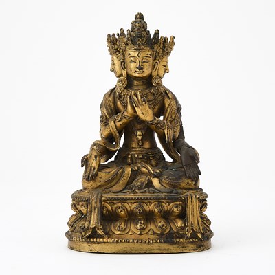 Lot 56 - A Sino Tibetan Gilt Bronze Figure of a Bodhisattva