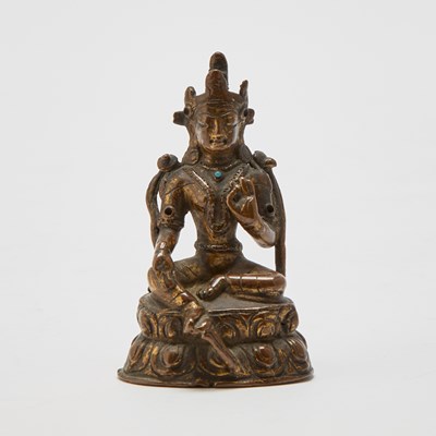 Lot 55 - A Small Nepalese Gilt Bronze Figure of a Bodhisattva