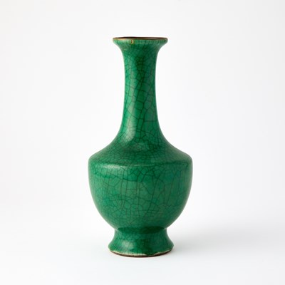 Lot 195 - A Chinese Apple Green Glazed Porcelain Bottle Vase