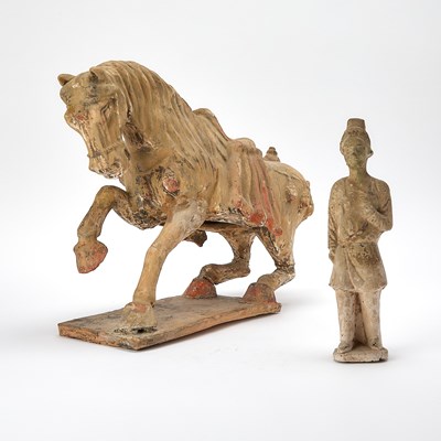 Lot 155a - A Chinese Painted Pottery Model of a Horse