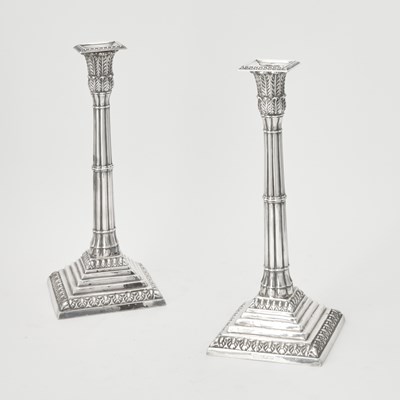 Lot 160 - Pair of Victorian Sterling Silver Candlesticks