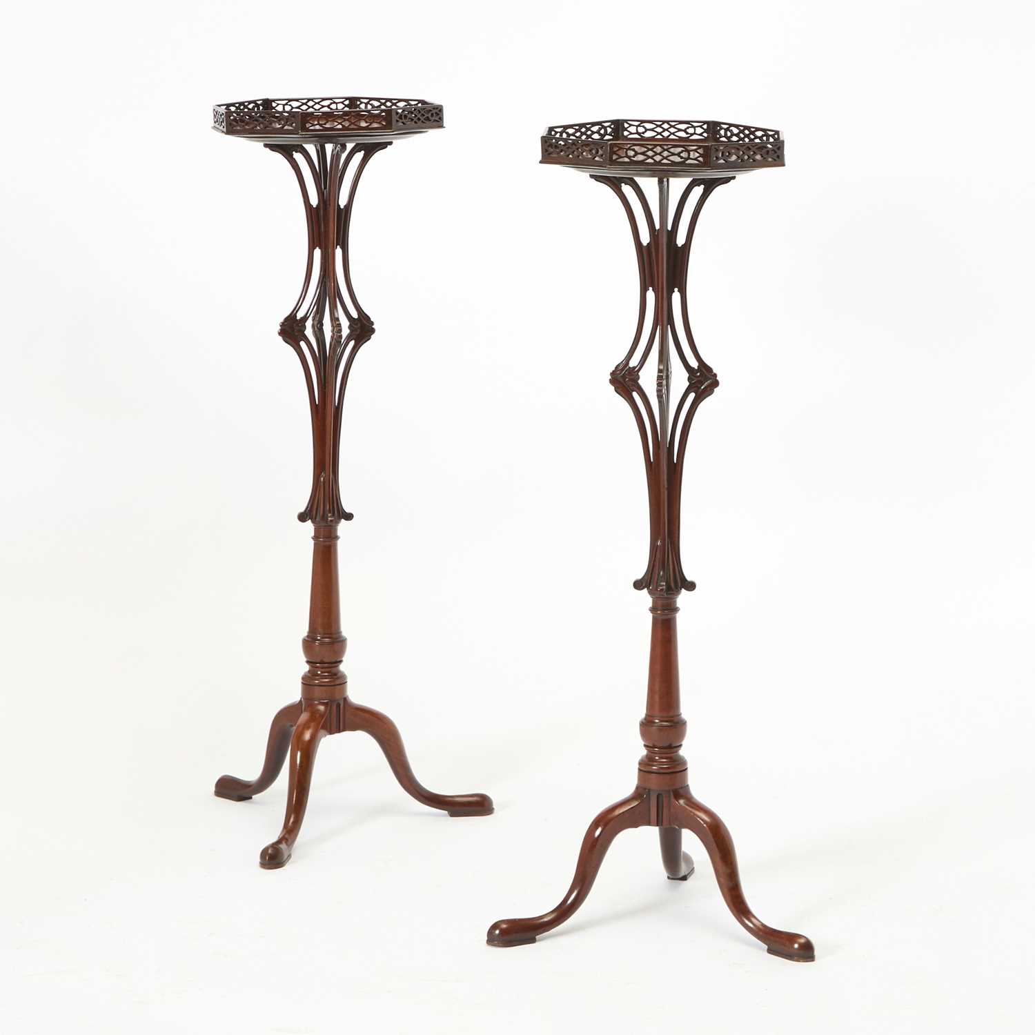 Lot 176 - Pair of George III Style Mahogany Torchieres