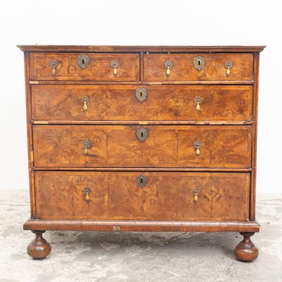 Lot 148 - William and Mary Walnut Oyster Veneered Chest of Drawers