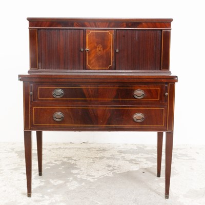 Lot 147 - Federal Style Eagle-Inlaid Mahogany Secretary Desk