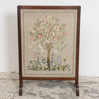 Lot 36 - Needlepoint and Mahogany Firescreen