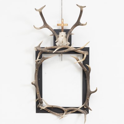 Lot 37 - Antler Decorated Metal Frame