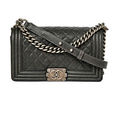 Lot 1188 - Chanel Black Caviar Leather Boy Bag