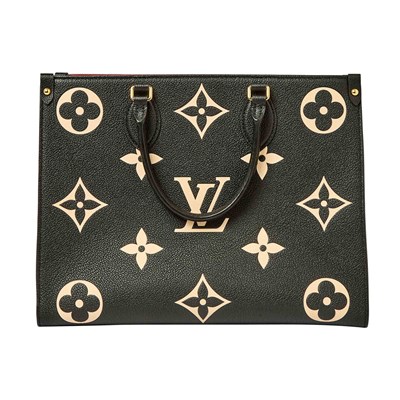 Lot 1184 - Louis Vuitton Black and Cream Leather 'OnTheGo' Bag
