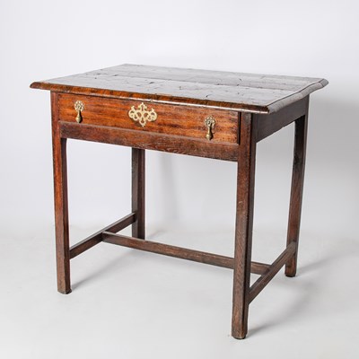 Lot 191 - English Oak and Inlaid Walnut One Drawer Table