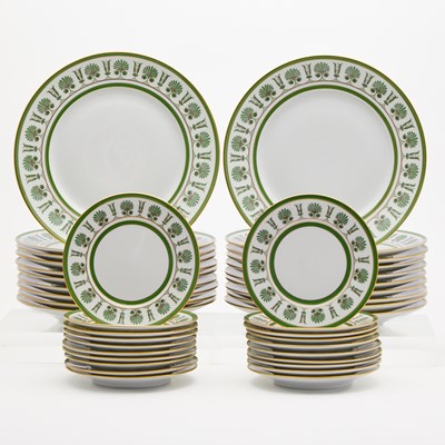 Lot 190 - Richard Ginori Porcelain 'Green Ercolano' Pattern Partial Dinner Service