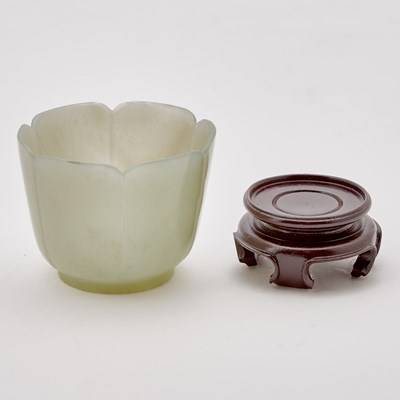 Lot 135 - Chinese Carved Celadon Jade Cup