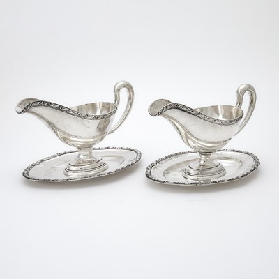 Lot 172 - Pair of Austrian Silver Sauceboats on Stands