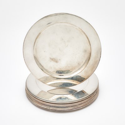 Lot 165 - Set of Ten Silver Plated Chargers