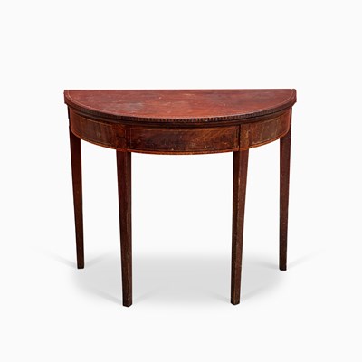 Lot 1111 - Federal Inlaid Mahogany Demilune Card Table
