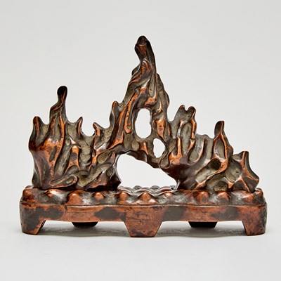 Lot 83 - A Chinese Carved Wood Sculpture and Stand