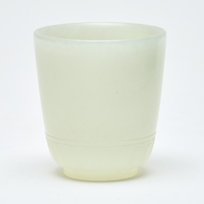 Lot 375 - A Chinese Carved White Jade Cup