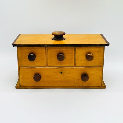 Lot 1180 - Yellow-painted Four-Drawer Case