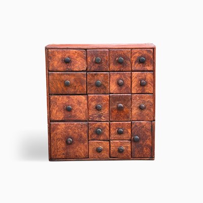 Lot 1193 - Grain-painted Pine Wall Chest