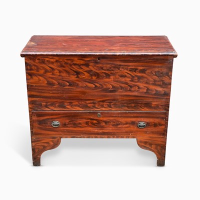 Lot 1169 - Grain Painted Pine Blanket Chest Over Drawer