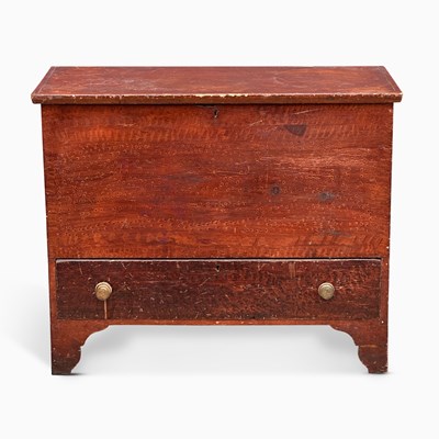 Lot 1170 - Diminutive Paint-decorated Pine Blanket Chest over Drawer