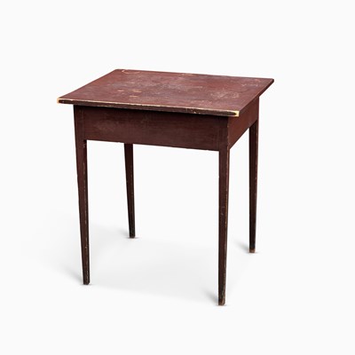 Lot 1168 - Dark Red Painted Pine and Maple Table