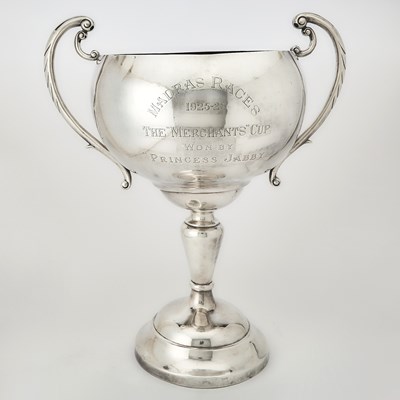 Lot 202 - Indian Colonial Silver Oversized Two Handled Trophy Cup