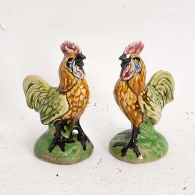 Lot 66 - Pair of Glazed Porcelain Roosters