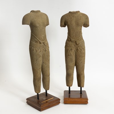 Lot 67 - Pair of Khmer Headless Soapstone Sculptures