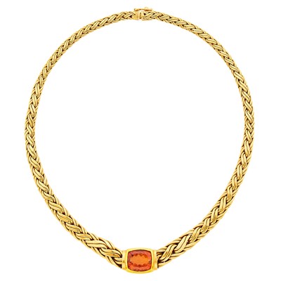 Lot 1152 - Tiffany & Co. Gold and Topaz Necklace