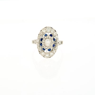 Lot 2060 - Platinum, Diamond and Sapphire Ring