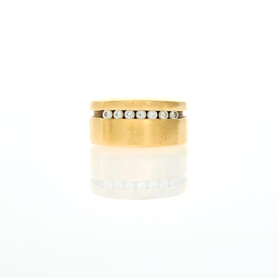 Lot 2185 - Gold and Diamond Band Ring