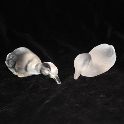 Lot 72 - Pair of Baccarat Frosted Glass Ducks