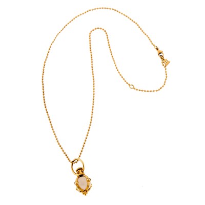 Lot 139 - Temple St. Clair Gold, Diamond and Rock Crystal Small Round Classic Amulet Pendant with Chain Necklace