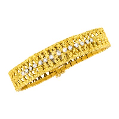 Lot 1074 - Ebel Gold and Diamond Bracelet-Watch