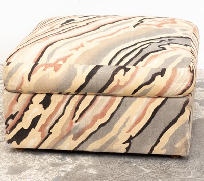 Lot 78 - Flame Pattern Upholstered Ottoman