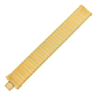 Lot 1041 - Wide Tricolor Gold Bracelet